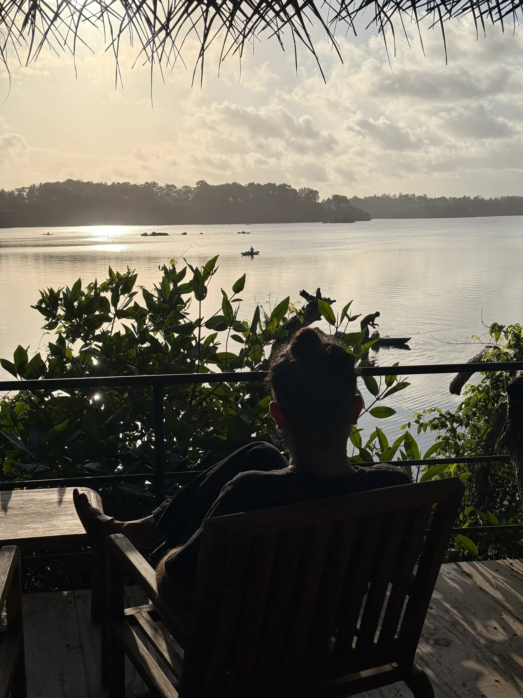 Koggala Lake at sunrise from the deck